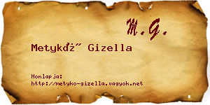 Metykó Gizella névjegykártya